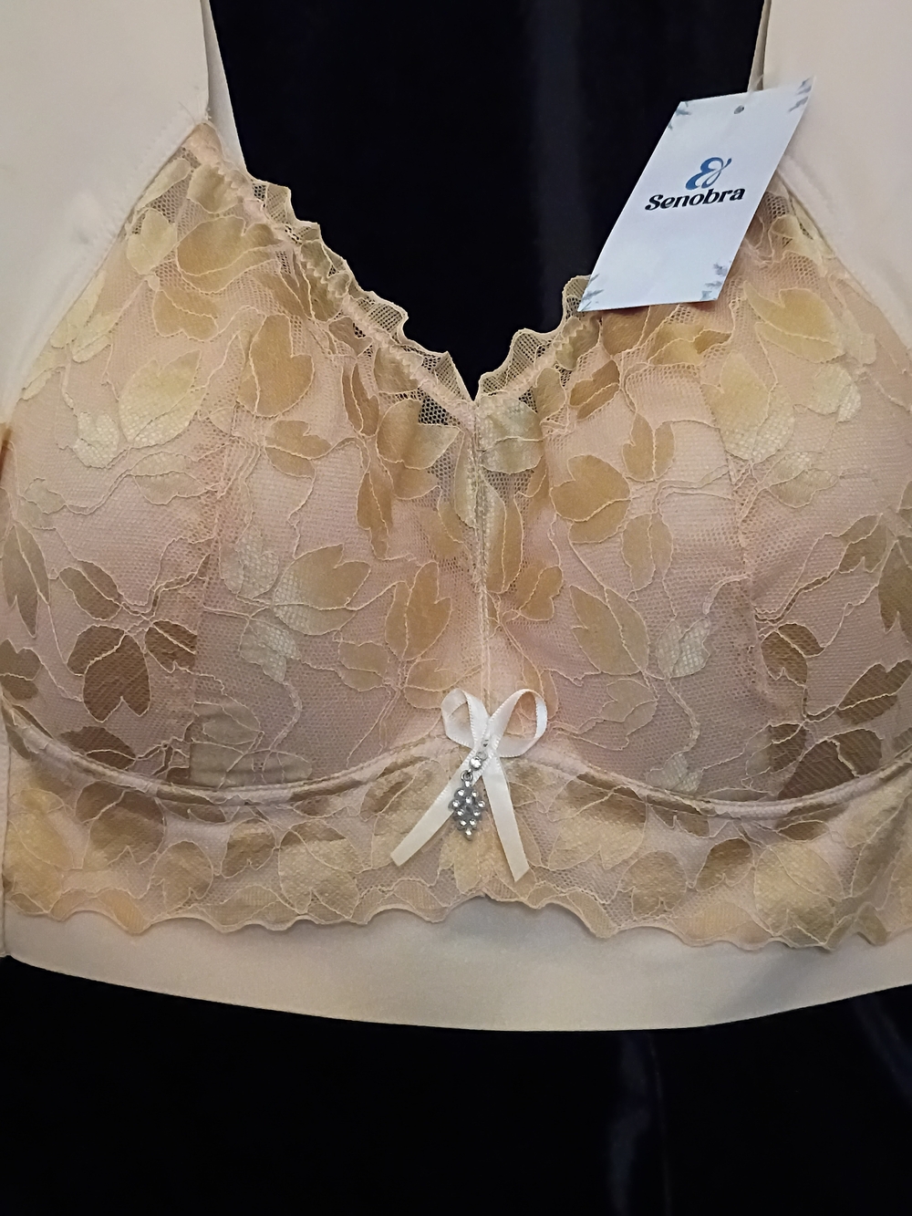Lace Longline Bra in Nude Beige